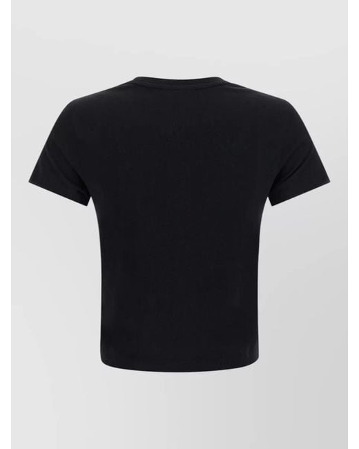 Maison Kitsuné Black Baby Fox Cropped T Shirt Short Sleeves