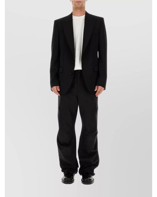 Dolce & Gabbana Black Virgin Wool Single-Breasted Blazer for men