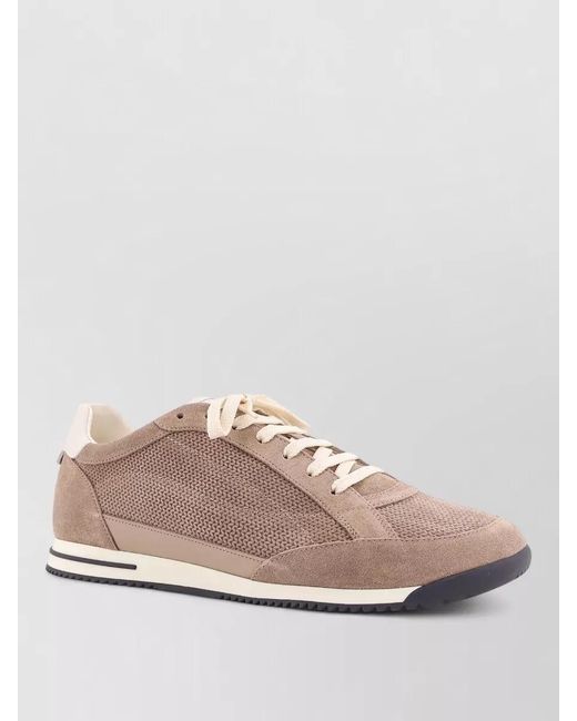 Brunello Cucinelli Pink Leather Low-Top Sneakers for men