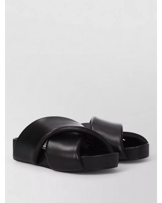 Jil Sander Black Leather Platform Sandals