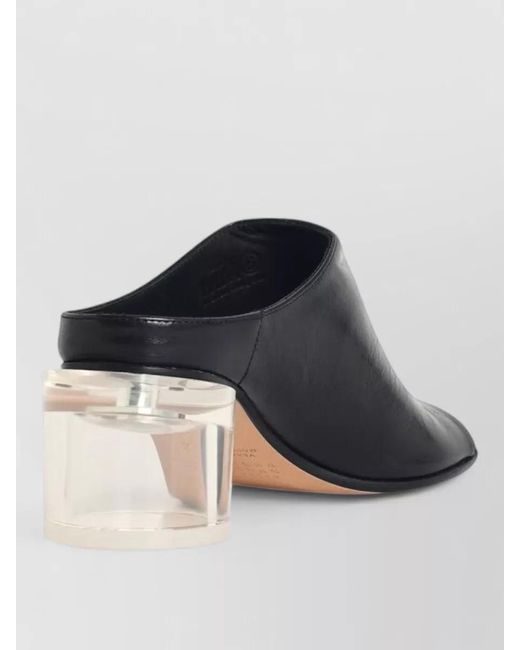 MM6 by Maison Margiela Black Leather Mules