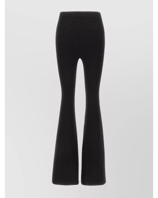 Stella McCartney Black Ribbed High-Rise Flared Trousers
