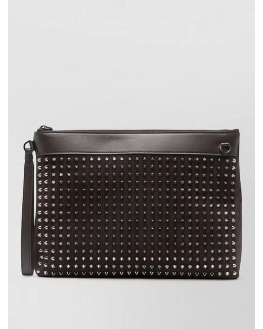 Christian Louboutin Black Leather Studded Clutch Bag for men