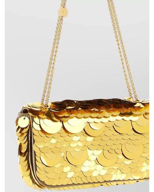 Rabanne White Sparkle Mini Sequin Clutch Bag
