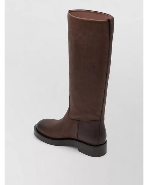 Paris Texas Brown Tall Boots Block Heel Closed Toe Design