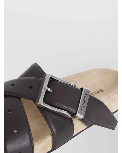 Balenciaga Gray Belt Sandals Anatomical Toe Rubber Outsole for men