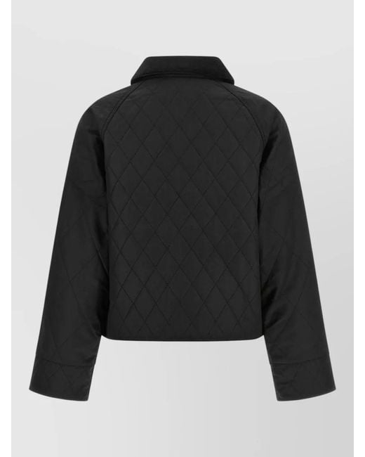 Barbour Black Spey Icons Quilted Cropped Casual Jacket