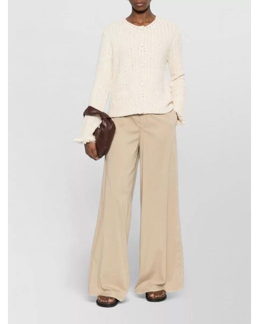 Emporio Armani Natural Fringed Cotton-Blend Cardigan Jacket