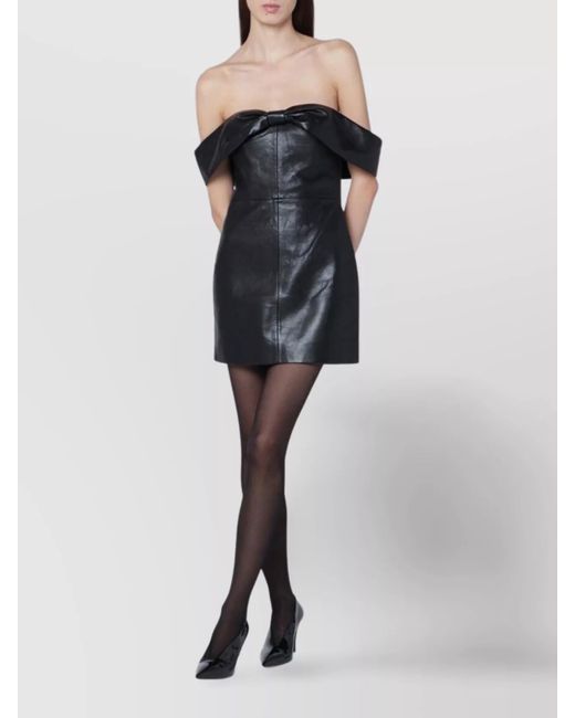 Anine Bing Blue Faux Leather Mini Dress