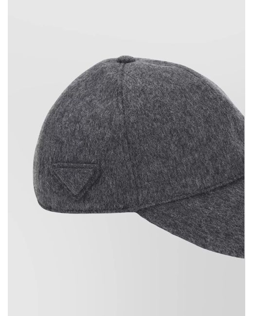 Prada Gray Virgin Wool Baseball Cap