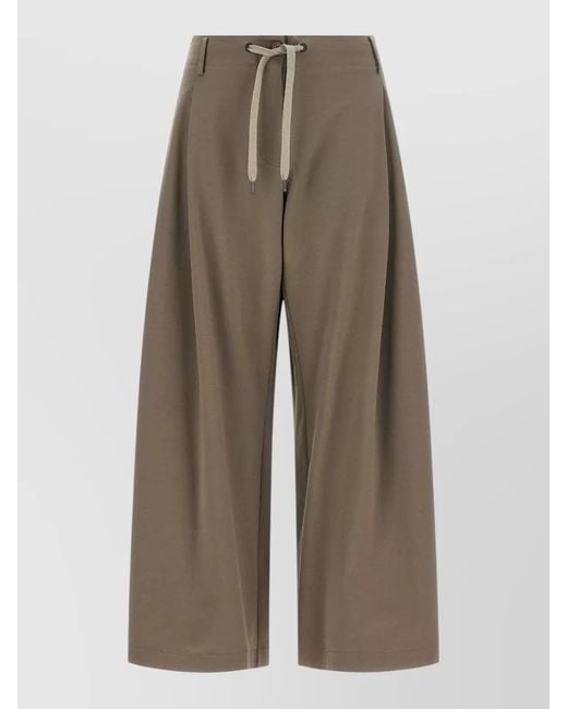 Brunello Cucinelli Multicolor Couture Tailored Cropped Wide Leg Pants