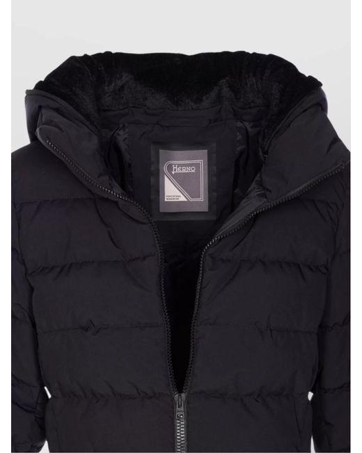 Herno Blue Two-Layer Windstopper Hooded Puffer Jacket