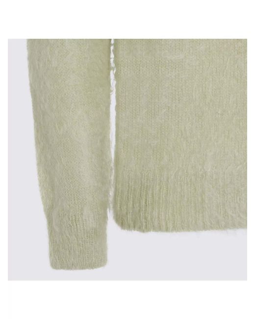 Auralee Green Mohair Wool Short-Sleeve Polo Shirt for men