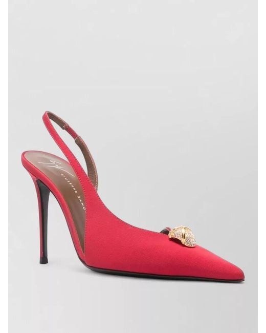Giuseppe Zanotti Pink Embellished Slingback Pumps