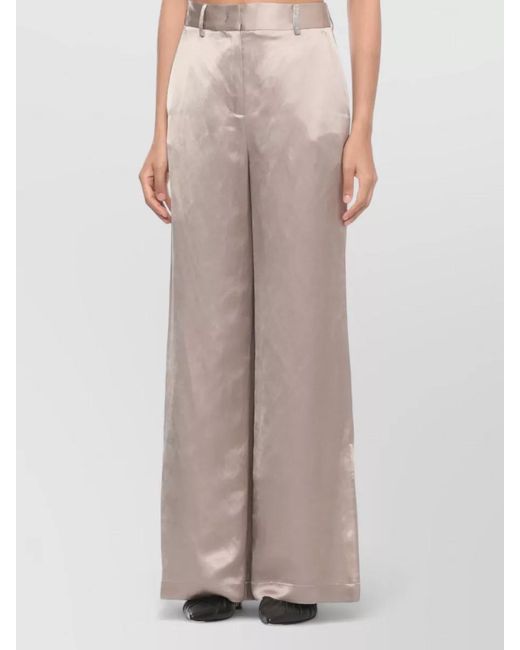 Panicale Multicolor Viscose Wide Leg Pants Belt Loops