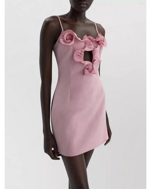 Magda Butrym Pink Beachwear Dress Fitted Silhouette Keyhole Cutout