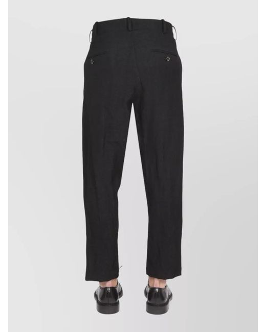 Uma Wang Black Cropped Pants Belt Loops Side And Back Pockets for men