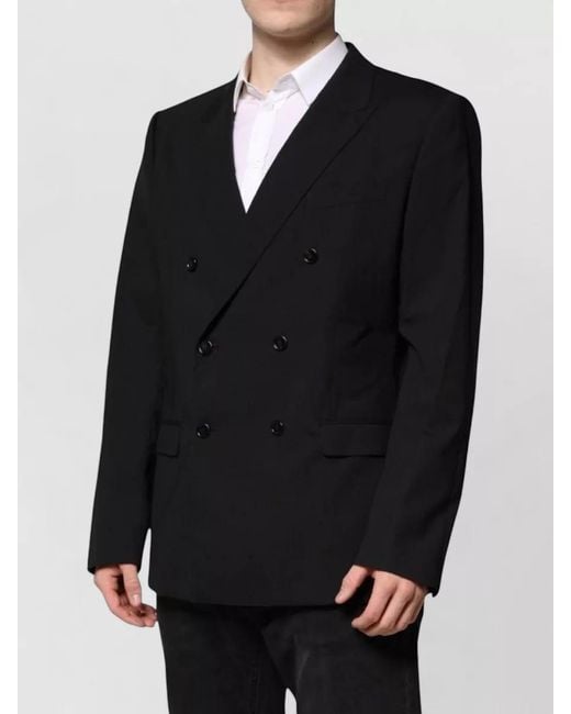 Dolce & Gabbana Black Martini Double Breasted Suit Jacket Tailored for men