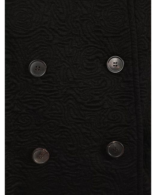 Dries Van Noten Black Double-Breasted Fitted Jacket