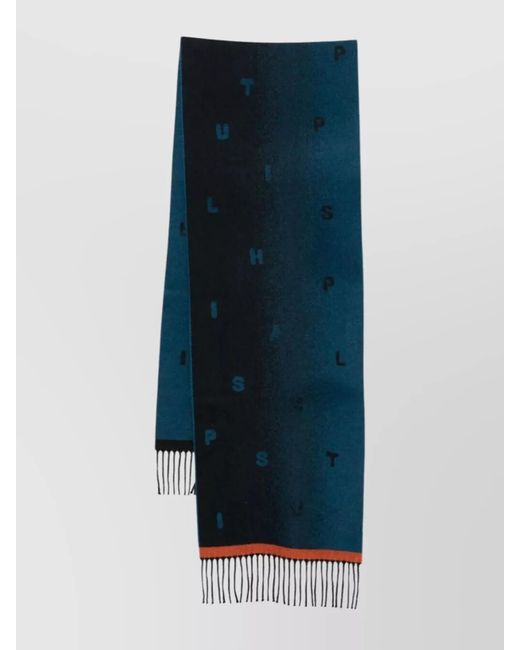 Paul Smith Blue Stack Logo Scarf for men