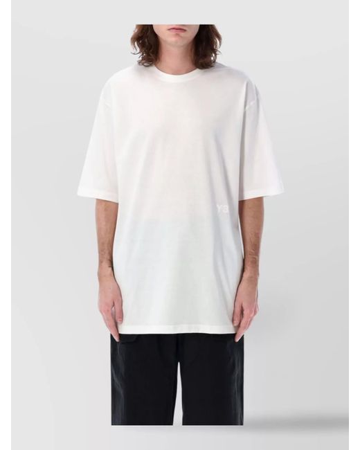 Y-3 White Oversized T-Shirt With Short Sleeves And Crew Neck for men