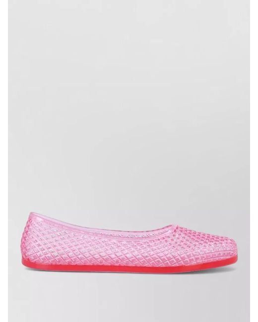 Ancient Greek Sandals Pink Pvc Mesh Ballerina Flats