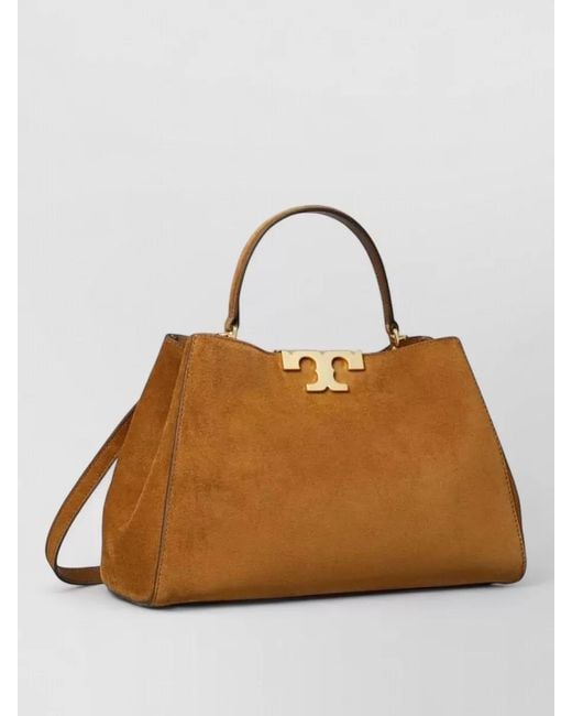 Tory Burch Brown Eleanor Suede Satchel Shoulder Bag
