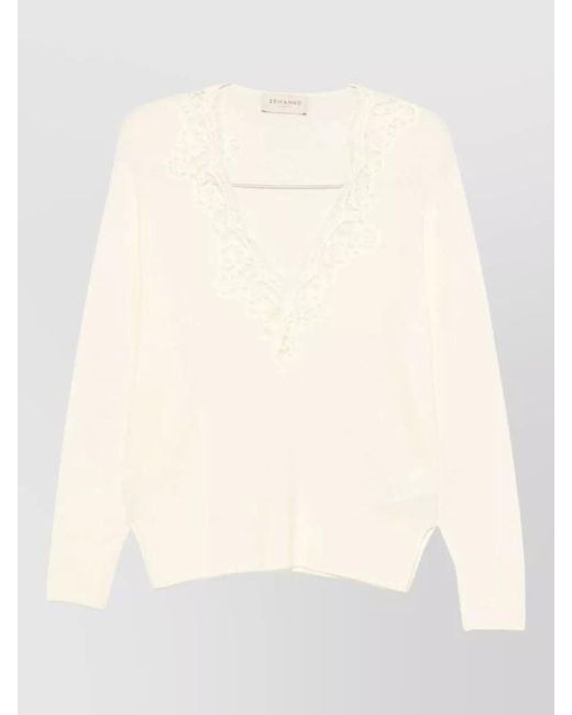 ERMANNO FIRENZE Natural V-Neck Jumper
