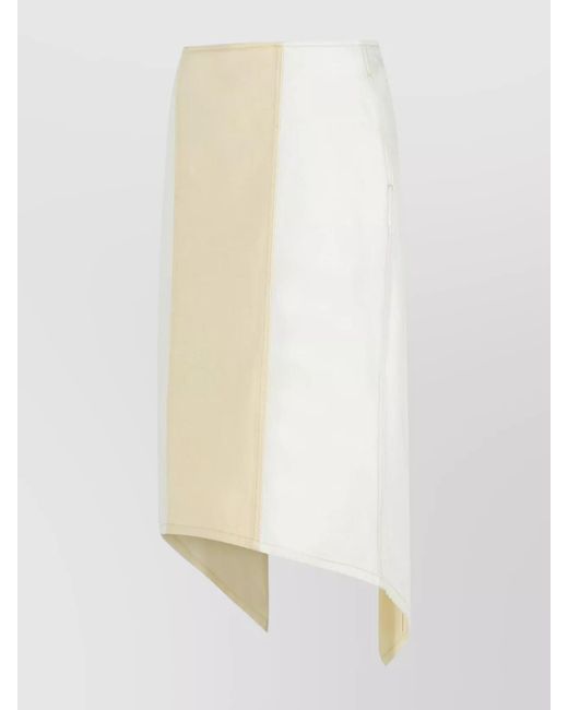 J.W. Anderson White Cotton Layered Asymmetric Midi Skirt
