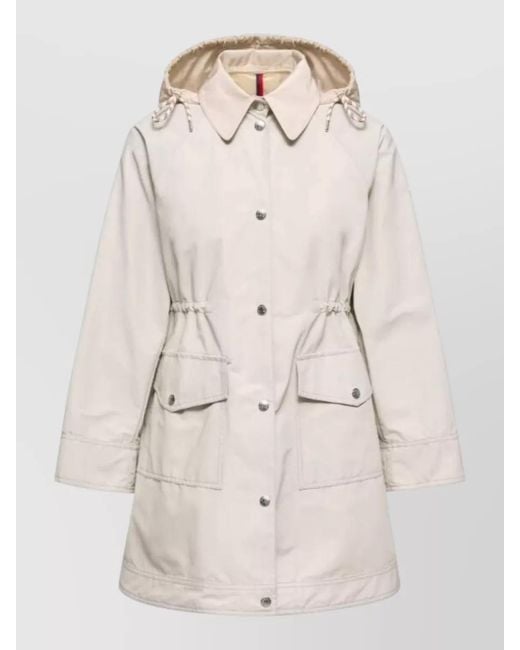Moncler Natural Begonia Hooded Jacket Adjustable Waist Pockets
