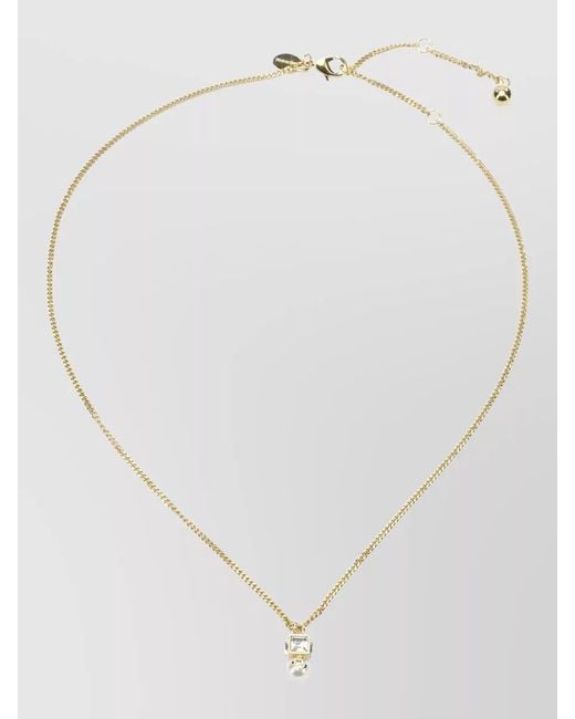 Jimmy Choo White Pearl Pendant Necklace