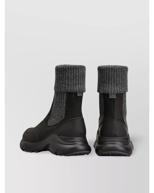 Tod's Black Chunky Rubber Sole Ankle Boots