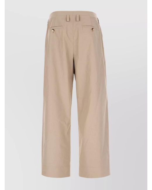 McQueen Natural Cotton Cropped Trousers for men