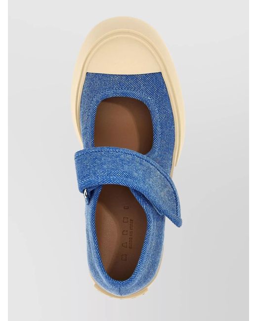 Marni Blue Cotton Mary Jane Slip-On Sneakers