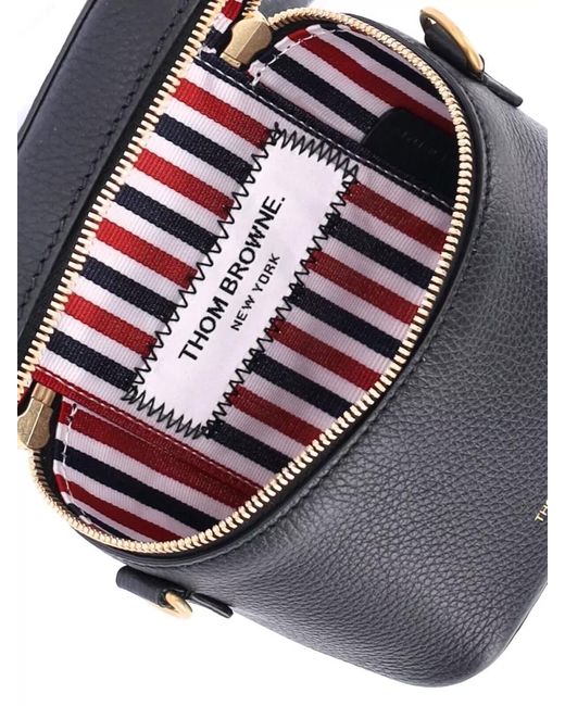 Thom Browne Black Leather Chain Mini Bag