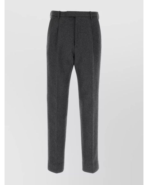Gucci Gray Cashmere High-Rise Straight-Leg Trousers for men
