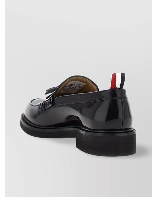 Thom Browne Black Leather Tassel Loafers