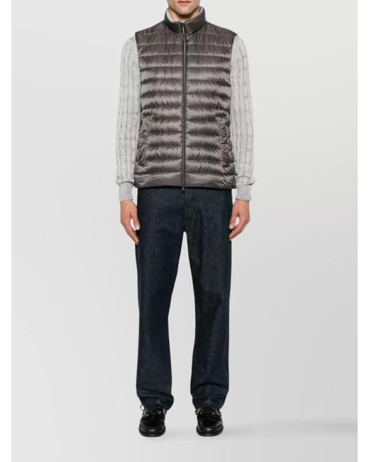 Herno Gray Down Quilted Sleeveless Gilet for men