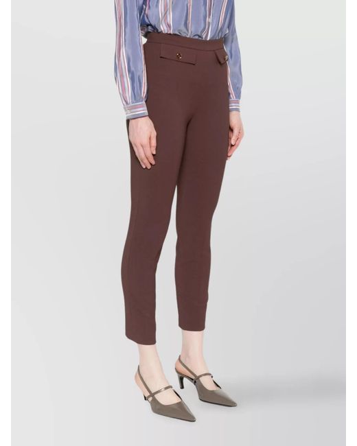 Elisabetta Franchi Purple Cropped Trousers