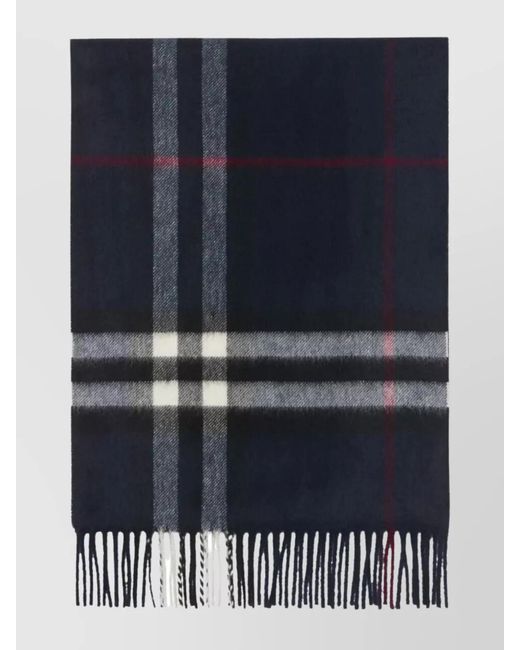 Burberry Blue Oversized Check Cashmere Scarf