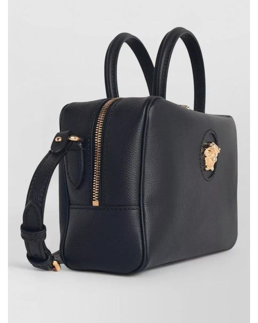 Versace Blue La Medusa Leather Crossbody Bag