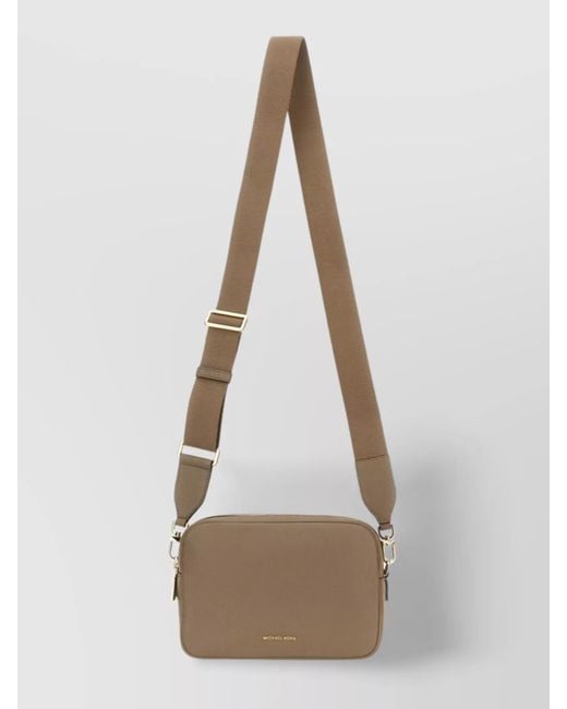 Michael Kors Natural "Bryant" Cross-Body Bag With Adjustable Strap And Chain Handle