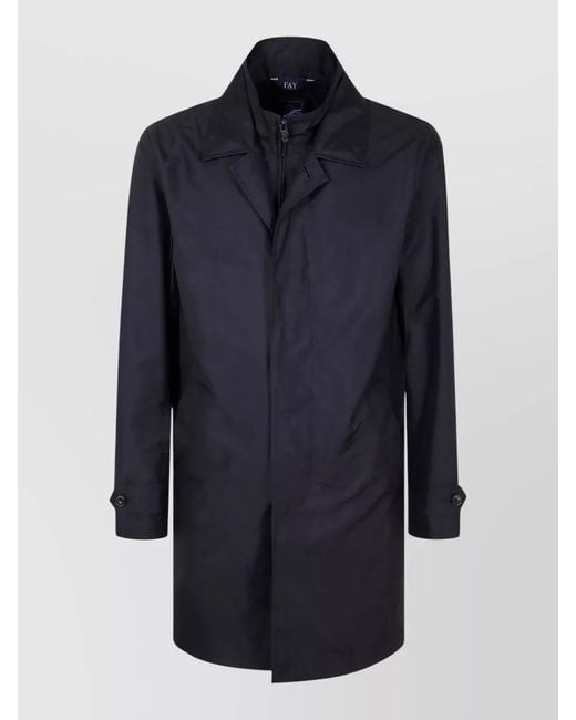 Fay Blue Long Sleeve Single Breasted Button Cuff Jacket for men
