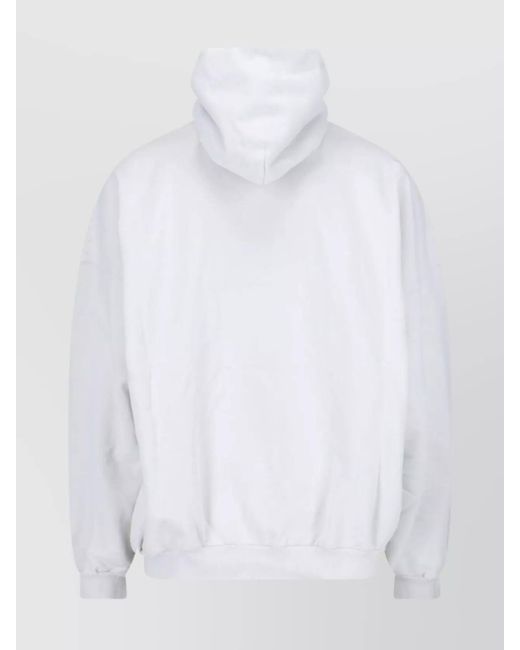Balenciaga White Cotton Oversized Hoodie for men