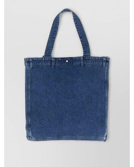 Baum und Pferdgarten Blue Kila Tote Bag Front Pocket Top Handles