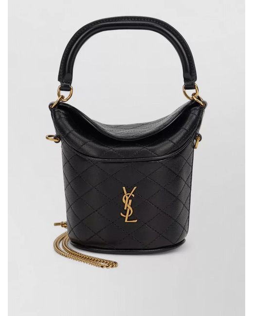 Saint Laurent Black Gaby Bucket Bag Lambskin Top Handle