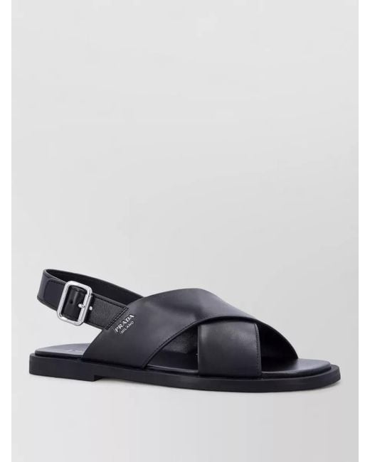 Prada Multicolor Leather Sandals Open Toe Rubber Sole Straps for men