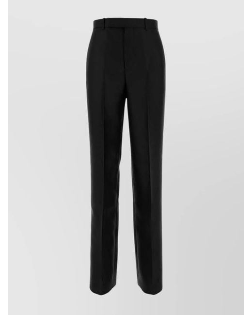 Gucci Black Wool Blend Trousers With Pockets And Crease