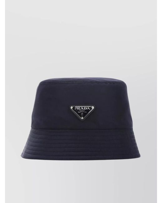 Prada Blue Recycled Nylon Bucket Hat for men
