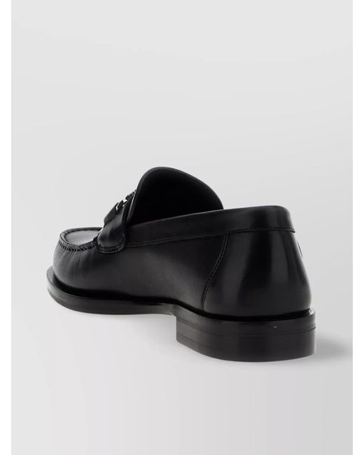 Ferragamo Black 'Buckle Detail Round Toe Loafers' for men